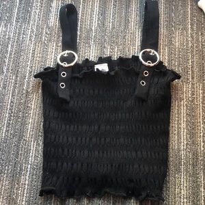 Black stretch crop top